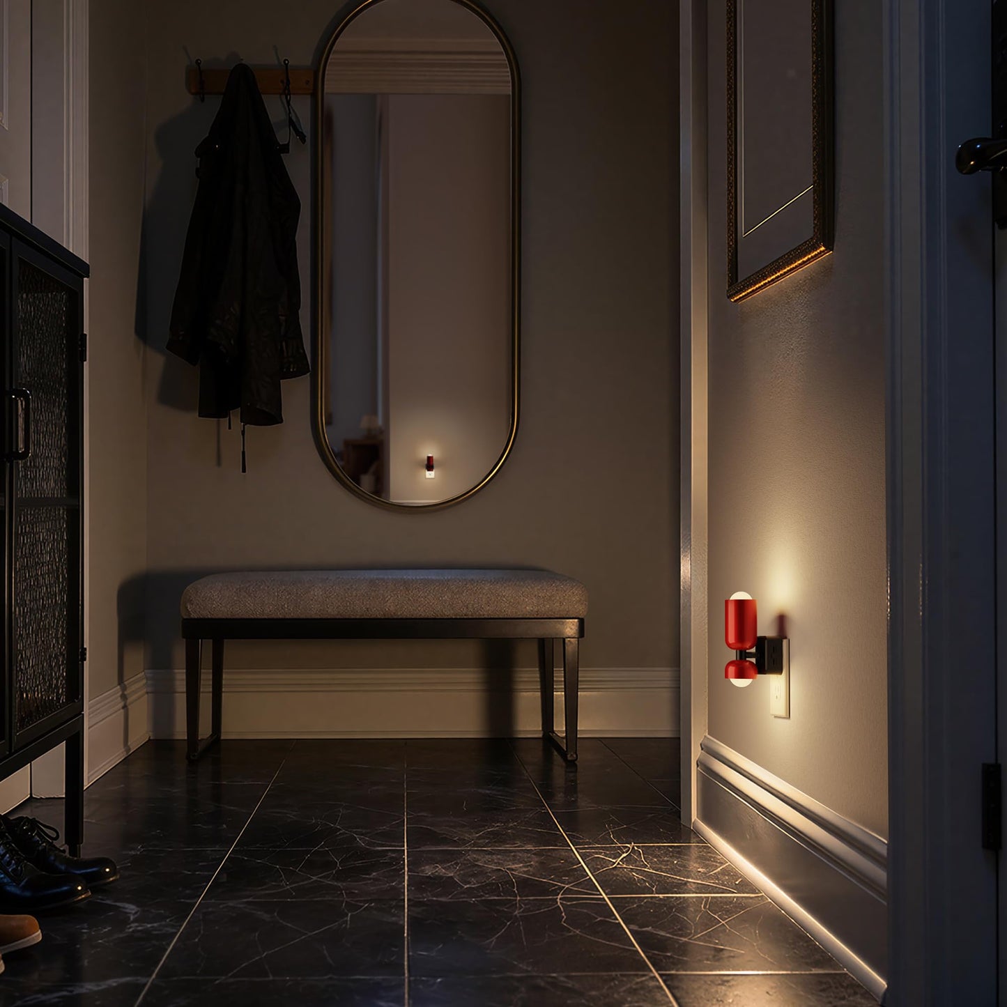 Briignite Night Lights Plug into Wall, Mid-Modern Night Light Plug in, Dusk to Dawn Sensor, 3000K Soft White, 0-100LM Adjustable Brightness, Dimmable Nightlight for Bedroom, Bathroom, Hallway