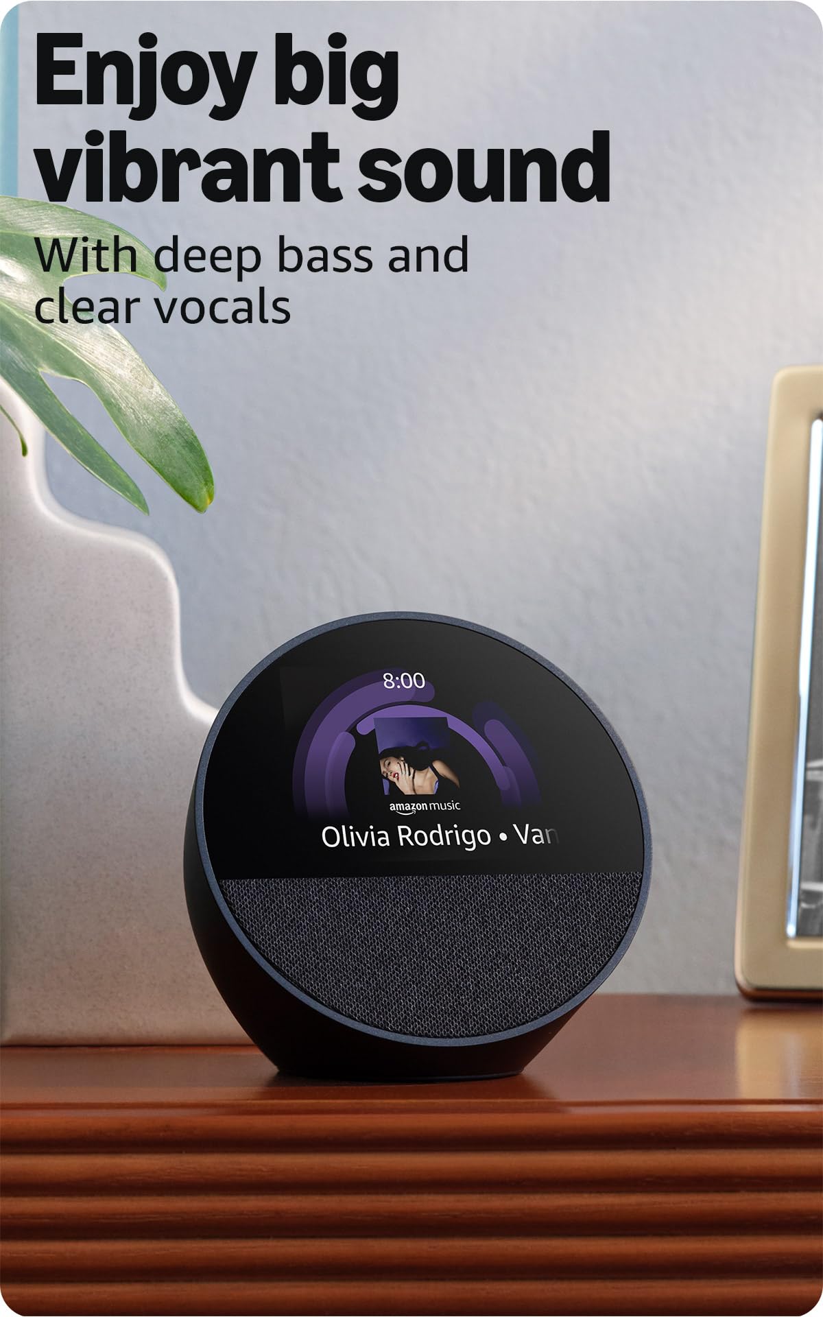 Amazon Echo Spot (newest model), Great for nightstands, offices and kitchens, Smart alarm clock, Designed for Alexa+, Ocean Blue