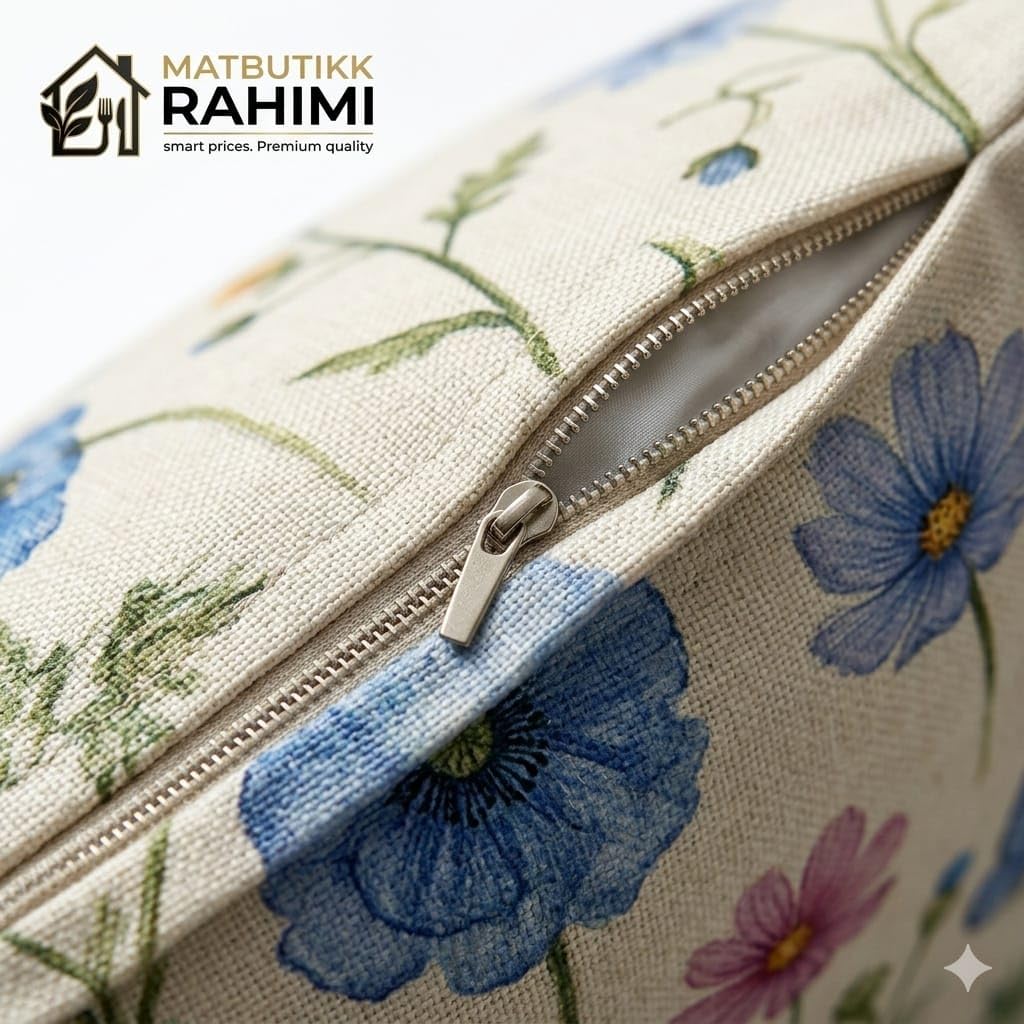 Matbutikk Rahimi Floral Throw Pillow Covers Set of 4, 18x18 Inch, Pillow Covers, Linen Cushion Covers with Hidden Zipper, Soft Decorative Farmhouse Pillow Covers for Sofa Couch Bedroom Living Room
