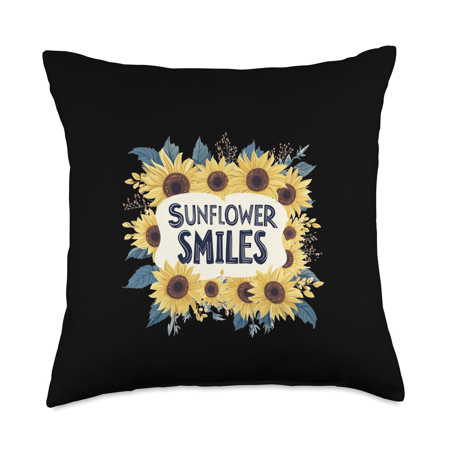 Nice Sunflower with Cute Saying Costume Throw Pillow