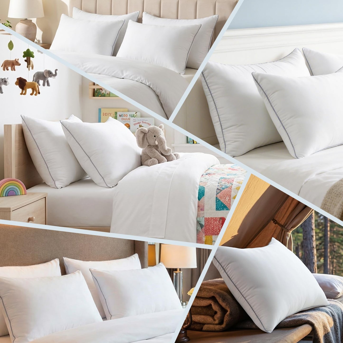 FP FLEXPEDIC Pillows Queen Size Set of 2 - Firm Adjustable Bed Pillows for Bed, Fluffy and Supportive, Hotel Quality, Adjustable Original Down Alternative Filling for Side, Back Sleepers