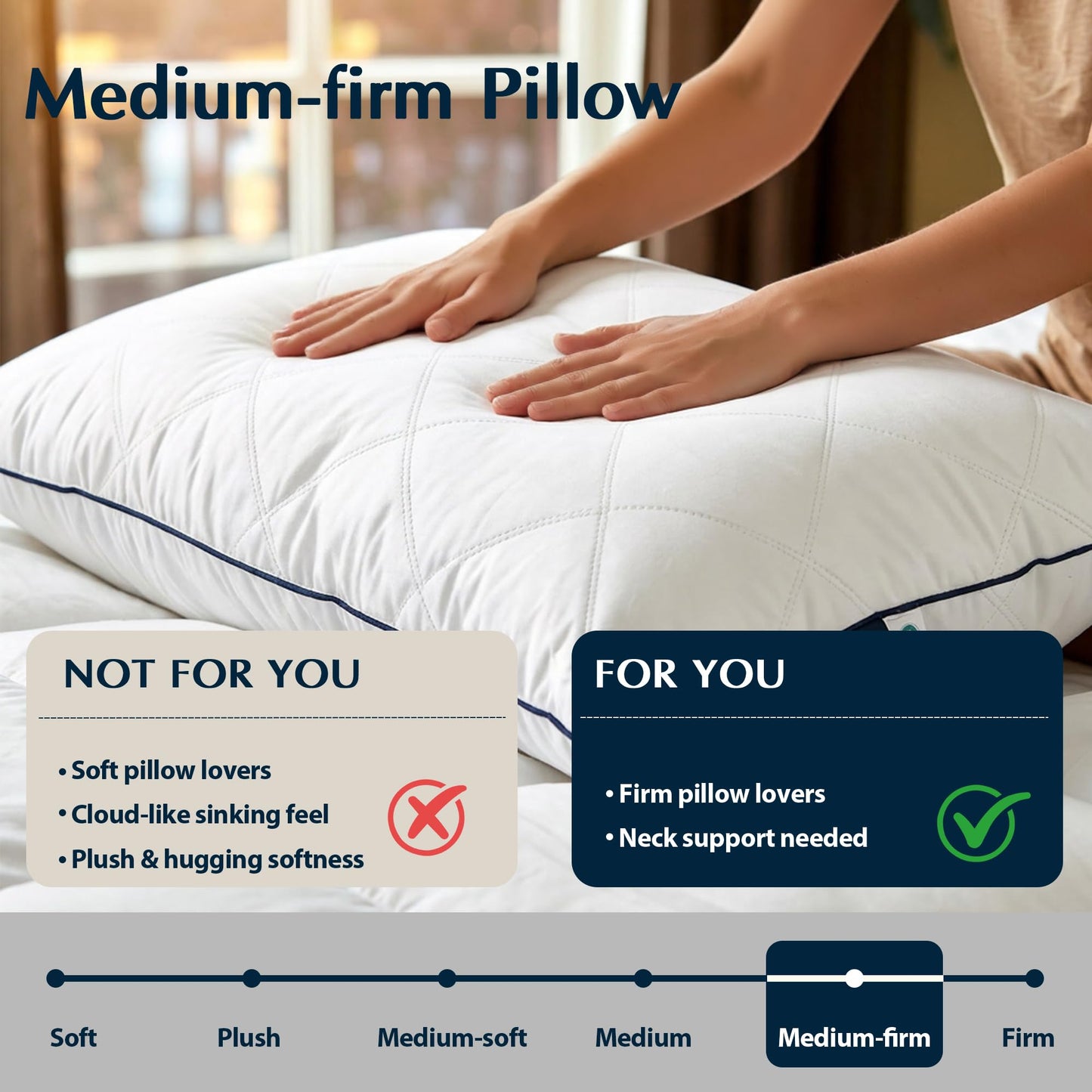 Pacific Coast Premium Goose Feather & Down Bed Pillows King Size 2-Pack, Hotel Quality Collection, Medium Support for Side & Back Sleepers