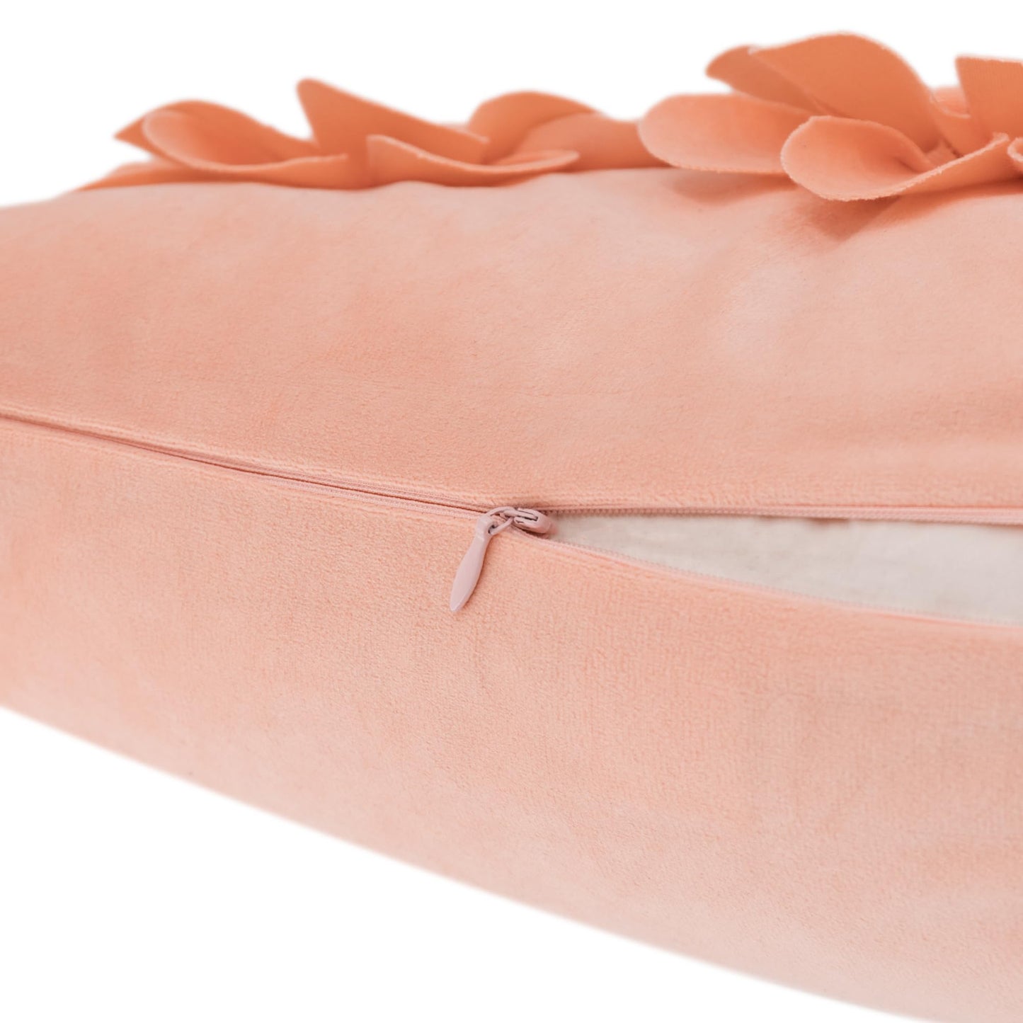 JWH 3D Flower Throw Pillow Cover Decorative Sunflower Accent Pillow Case Velvet Cushion Lumbar Pillowcase for Home Bed Sofa Couch Chair 12x20 Inches Peach Pink