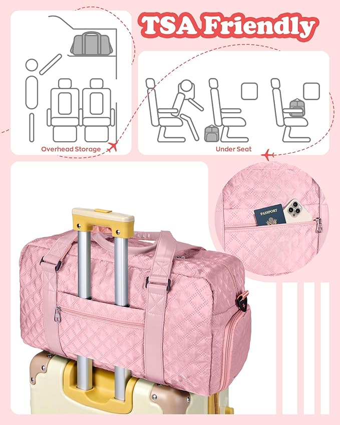 Elilier Personalized Gifts for Girls 8-18 Age, Initial Travel Duffel Bag, Gym Bag, Gift for Kids, Monogram Overnight Bag, Niece Gifts Mother In Law Gifts Birthday Gifts, Graduation Gifts