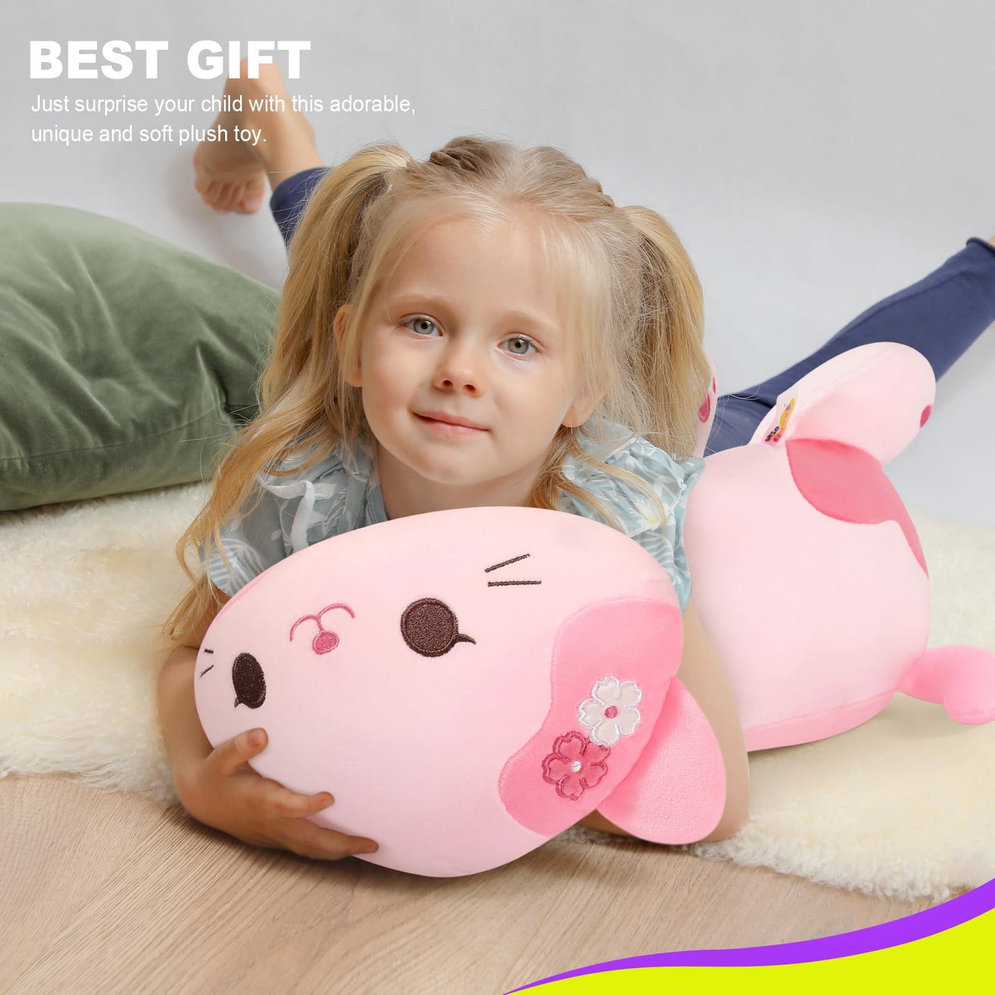Onsoyours Original Sakura Cat Plushies Cute 20 inch Plush Toy Kitten Stuffed Animal Soft Pillow Kawaii Kitty Plushie Gift for Kids & Adults (Sakura Cat, 20")