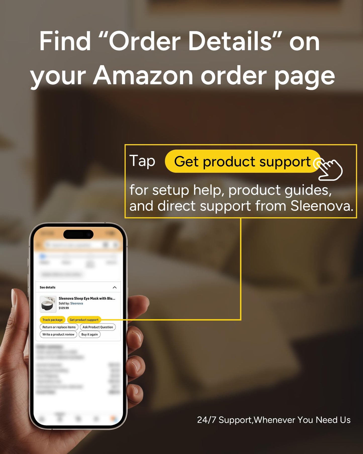 Sleenova Sleep Eye Mask with Bluetooth Headphones - Side Sleeper Optimized with Integrated Offline Audio for Phone-Free Use - 3 Modes for Rest, Nap and Travel - Black