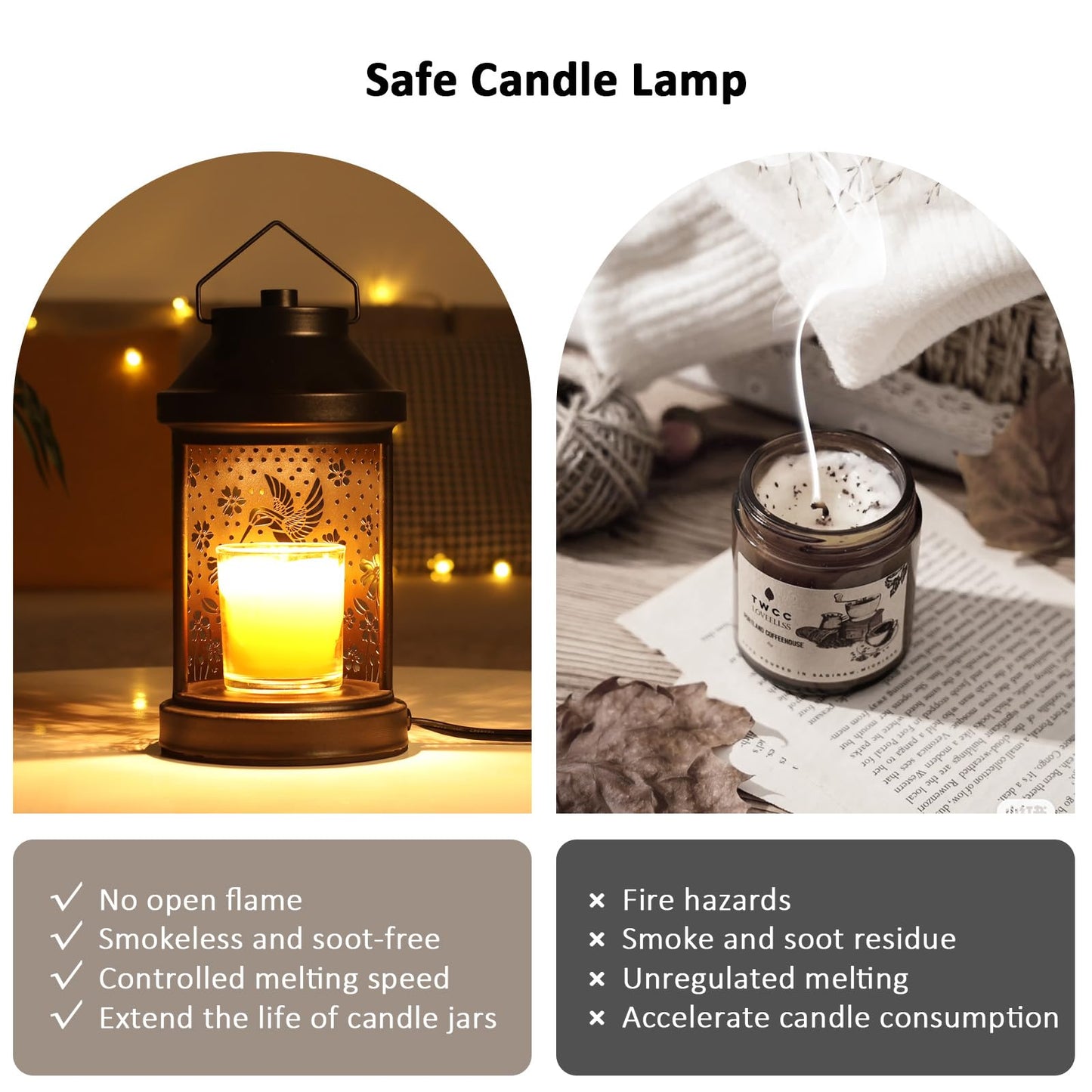 Dialan's Candle Warmer Lamp with Timer - Electric Candle Wax Melt Warmer with Dimmer for Scented Wax Jar Candles Home Decor Bedside Candle Lamp Birthday Gifts for Women Mom Hummingbird Lantern