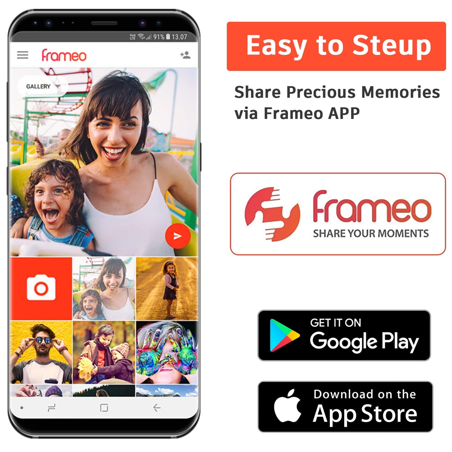 Frameo 10.1 inch Digital Picture Frame WiFi Smart Digital Photo Frame Wood