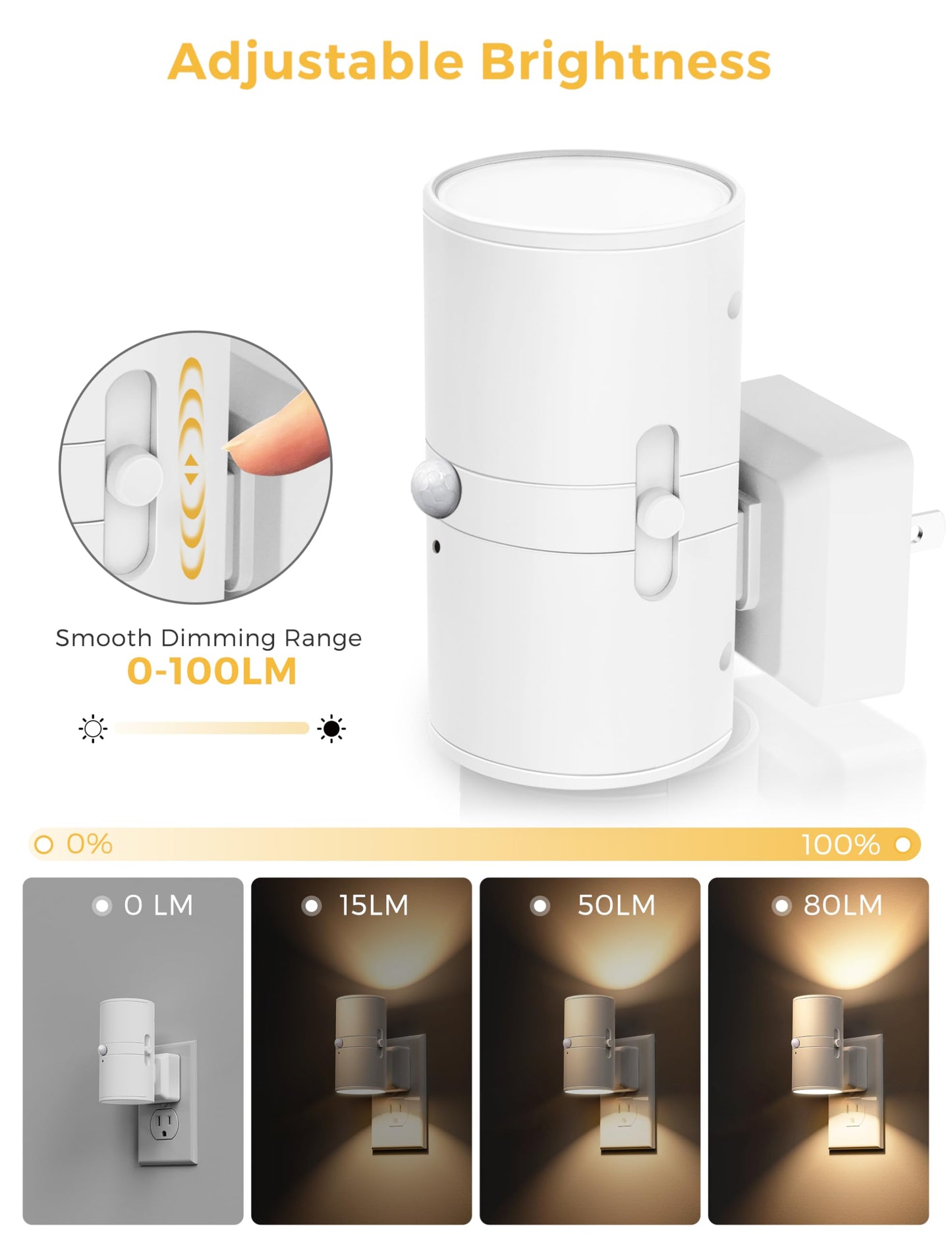 L LOHAS LED Motion Sensor Night Light, Motion Sensor Light Indoor, Dimmable Nightlight Plug in, Motion Activated Night Light for Bathroom Hallway Bedroom Nursery Kids Elderly [Soft White, 2 Pack]