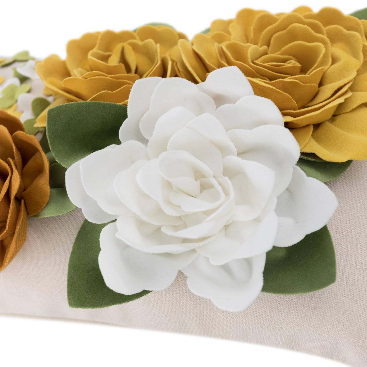 KINGROSE 3D Flower Decorative Throw Pillow Cover Floral Cushion Cover Handmade Pillow Case for Sofa Couch Chair Living Room Bed Home Decor 12 x 20 Inches Yellow