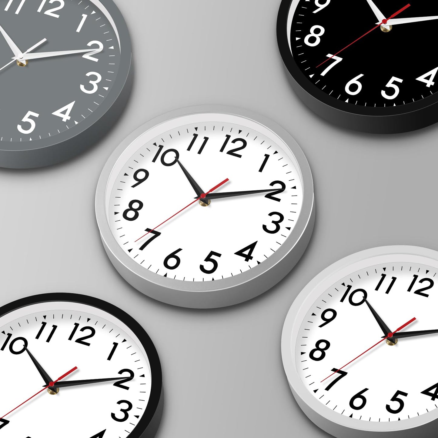 DAXSMY 14 Inch Wall Clock Large Battery Operated Big Silent Non Ticking Analog Clock Decorative for Living Room Office Kitchen Outdoor Classroom Bedroom Bathroom School(Black)