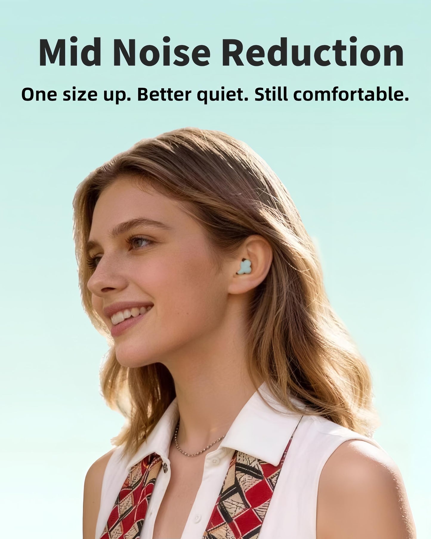 QubitPulse Bloom Ear Plugs, Earplugs for Small Ear Canals, Ultra-Comfy Stylish Earplugs for Women with Soft Patented Qufits Ear Tips, Mid Noise Cancelling Ear Plugs for Sleeping, Focus-Mint