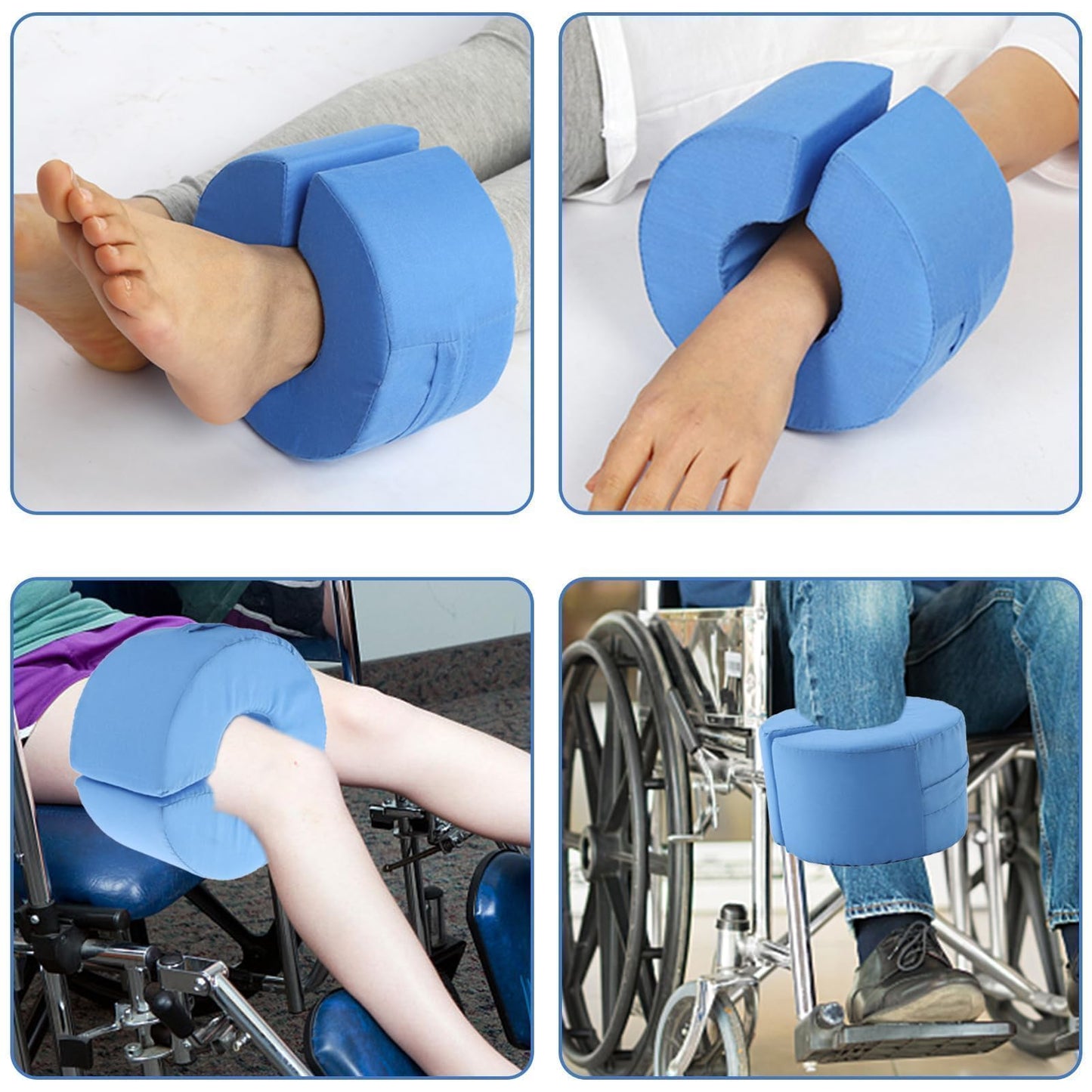 Beufee 2 PCS Foot Elevation Pillows, Blue Hand Ankle Foam Cushion Leg Hand Lifting Pillow Stabilizer with Ankle Heel Elevator Wedges Foot Support Pillow
