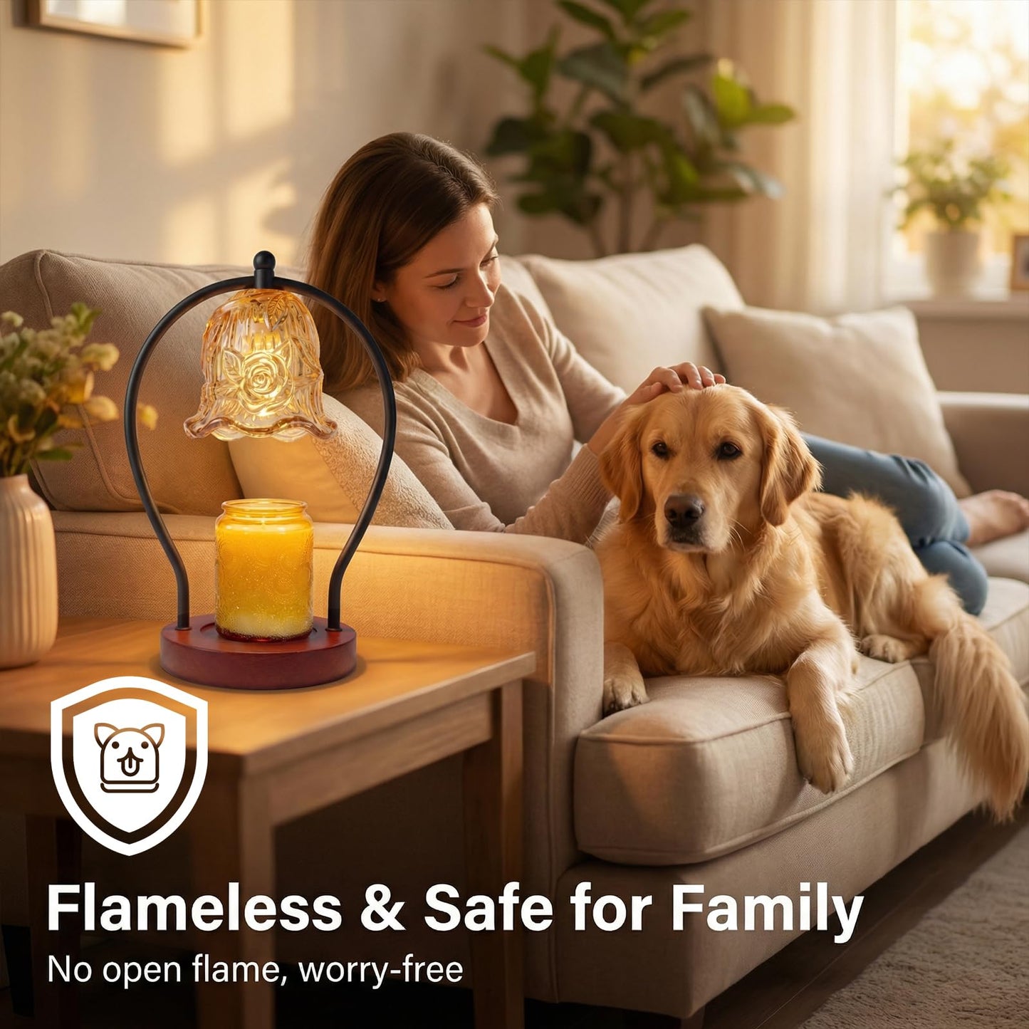 ZQPBLED Candle Warmer Lamp with Timer and Dimmer,Dimmable Candle Warmer for Jar Candles,Wax Melt Warmer for Jar Candles with 2 Bulbs,Birthday Gifts for Women Mom, New Home Decor