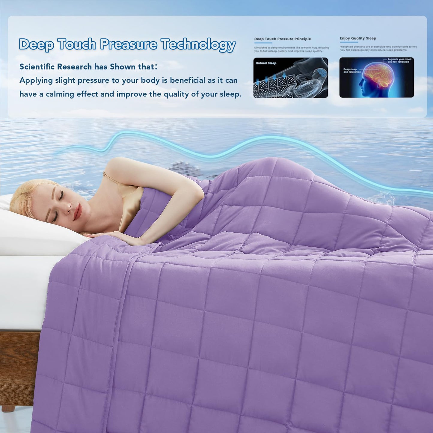 Topcee Weighted Blanket for Adults (20 lbs, 60" x 80") Queen Size Soft Cooling Heavy Blanket Sleeping, Apply to 190-210 lbs Body, Thick Breathable Blanket with Glass Bead, Easy Care