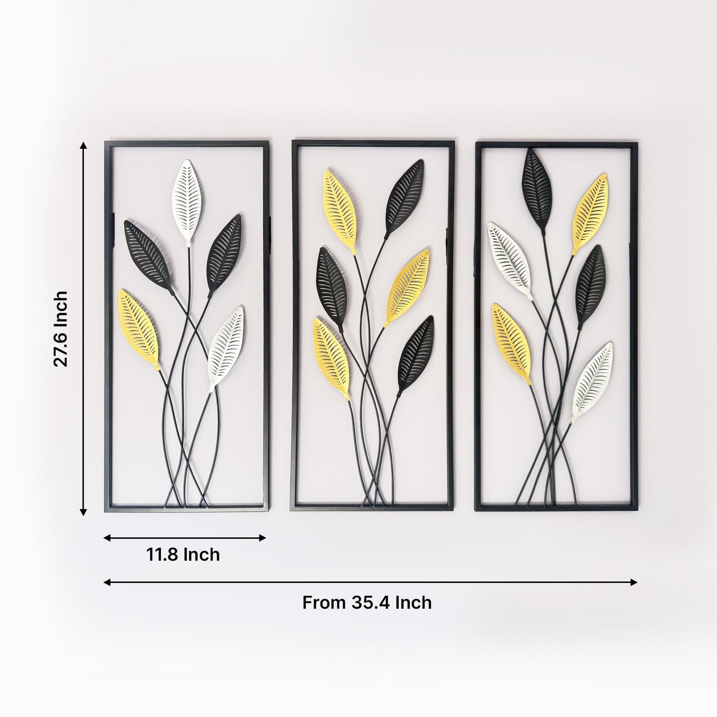 Large Framed Tree of Life Metal Wall Art Set of 3 – Modern Minimalist Black Metal Wall Decor for Living Room, Bedroom & Office – Luxury Accent Wall Panels for Above Bed (Each Panel 11.8 x 27.5 In)