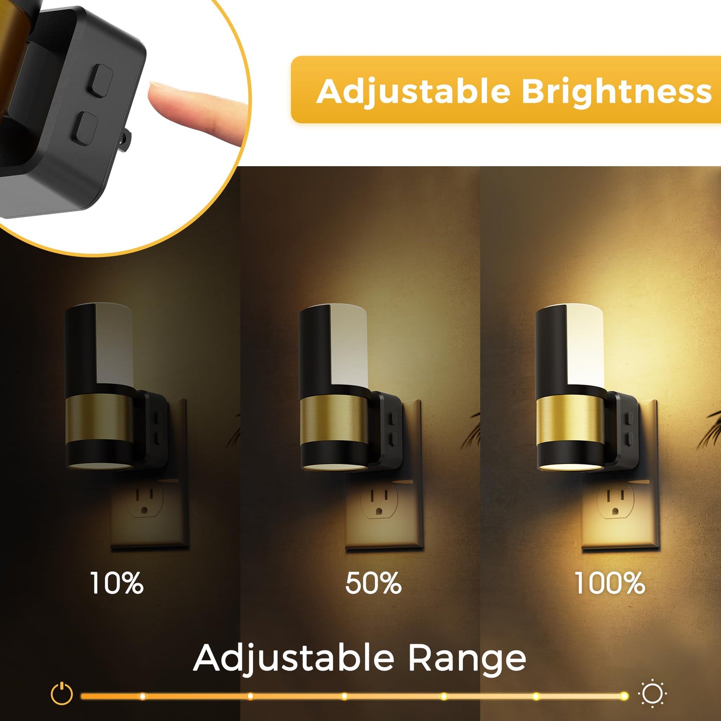 L LOHAS LED Night Lights Plug into Wall, Plug in Night Light, Soft White/Cool White/Amber, Dimmable Backlit Nightlight with Light Sensor, 180° Rotatable Nightlights Plug in Wall for Hallway, 1Pack
