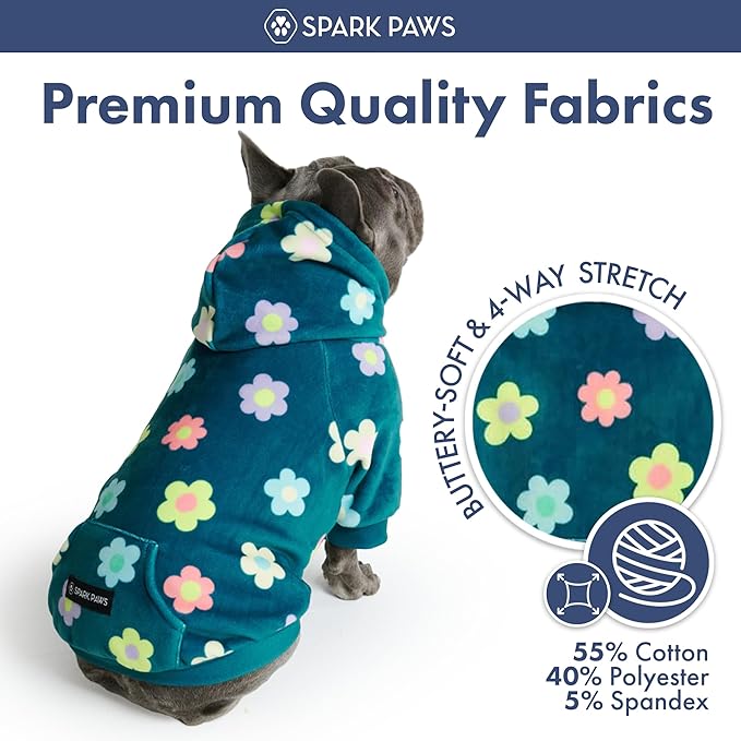 Spark Paws Dog Hoodie – Premium Dog Sweater for Small, Medium, and Large Dogs | Warm Outfits for French Bulldogs, Pitbull, Puppy, Winter Jacket Alternative - Daisy - 3XL