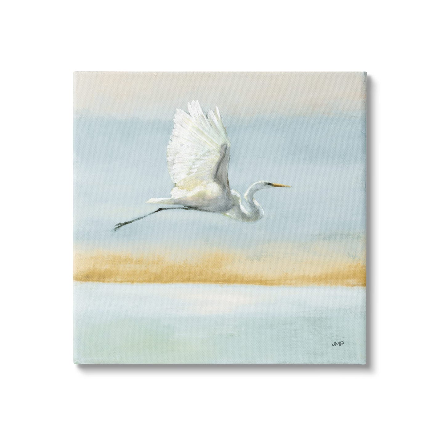 Stupell Industries Egret Bird Ocean Breeze, 24 x 24 Inch Canvas Wall Art