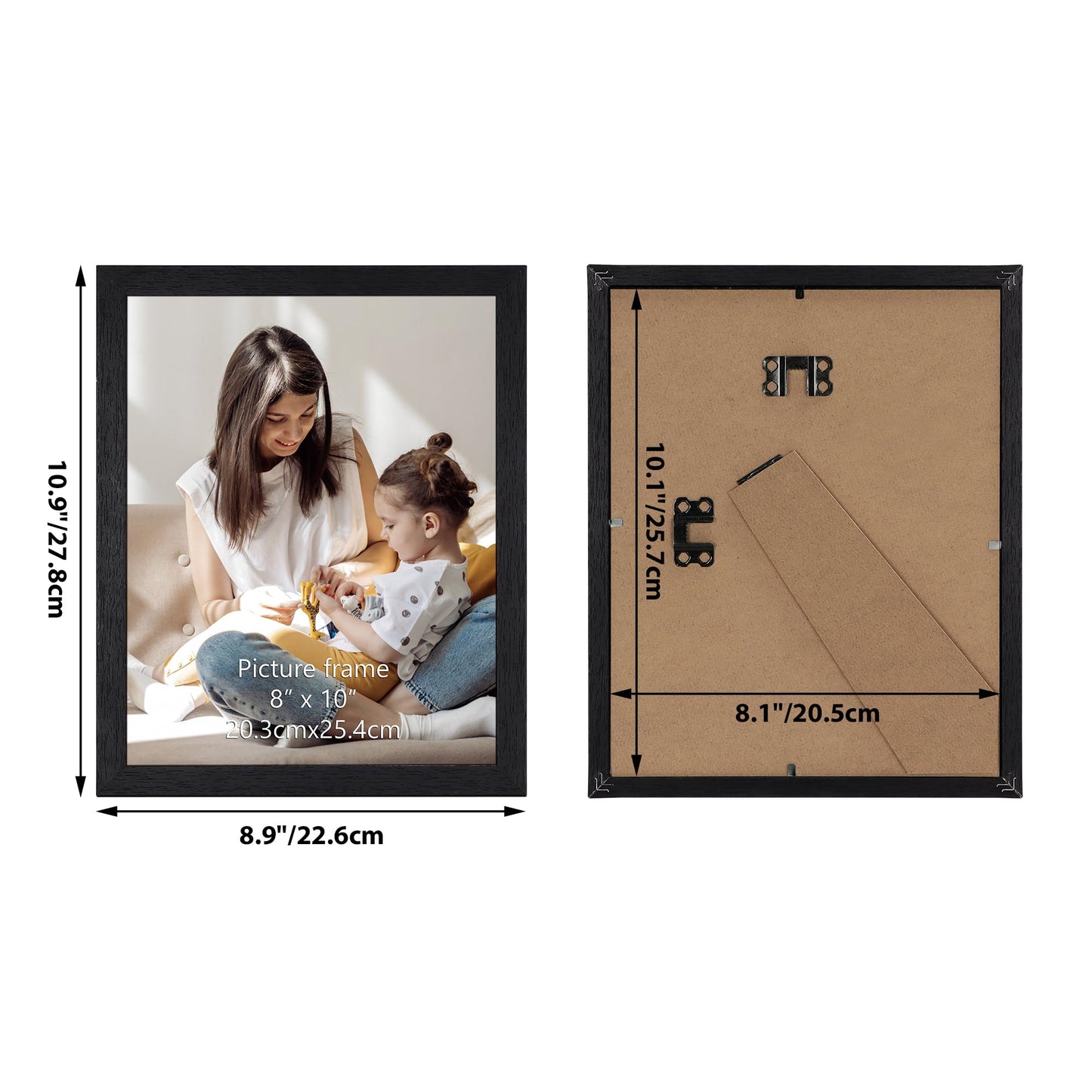 Edenseelake 8x10 Picture Frame Set of 15, Black Wood Photo Frame 8 by 10 for Wall or Tabletop Display