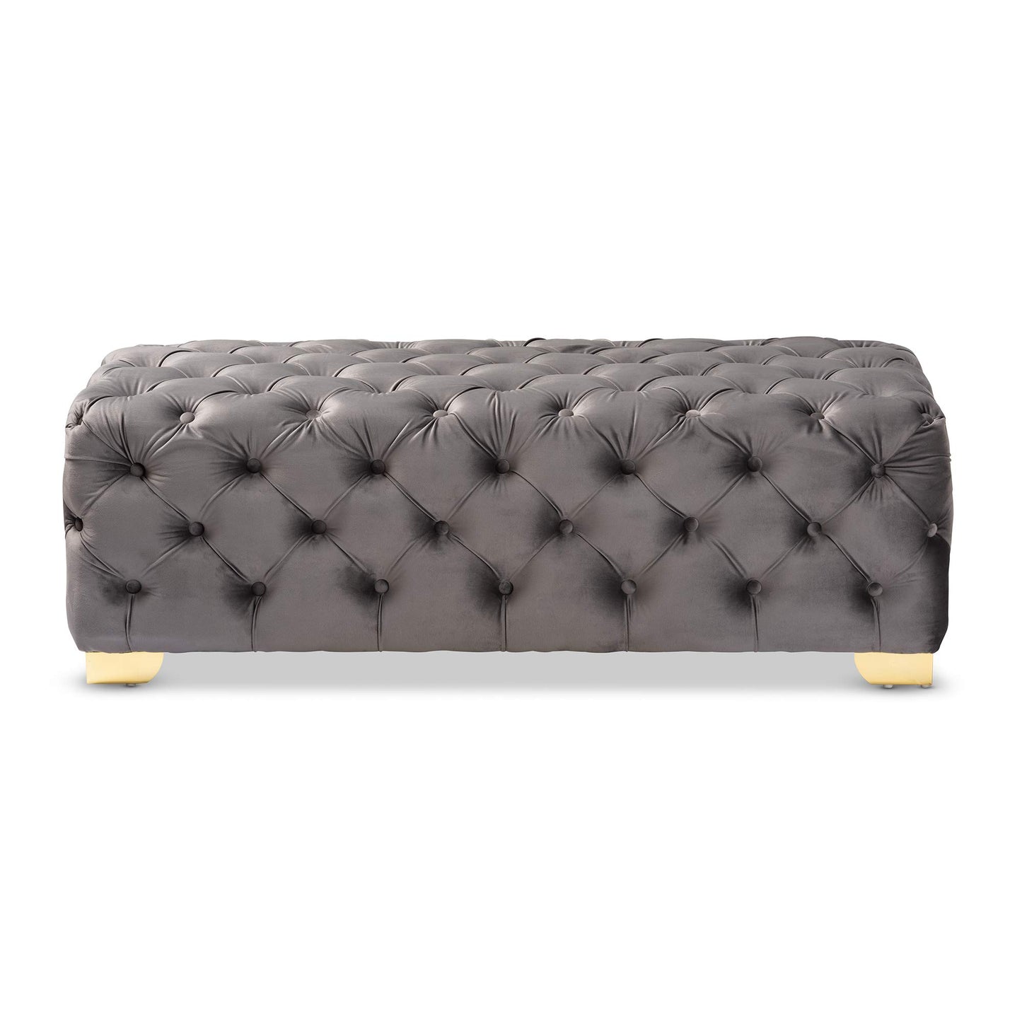 Baxton Studio Ottomans, One Size, Gray/Gold