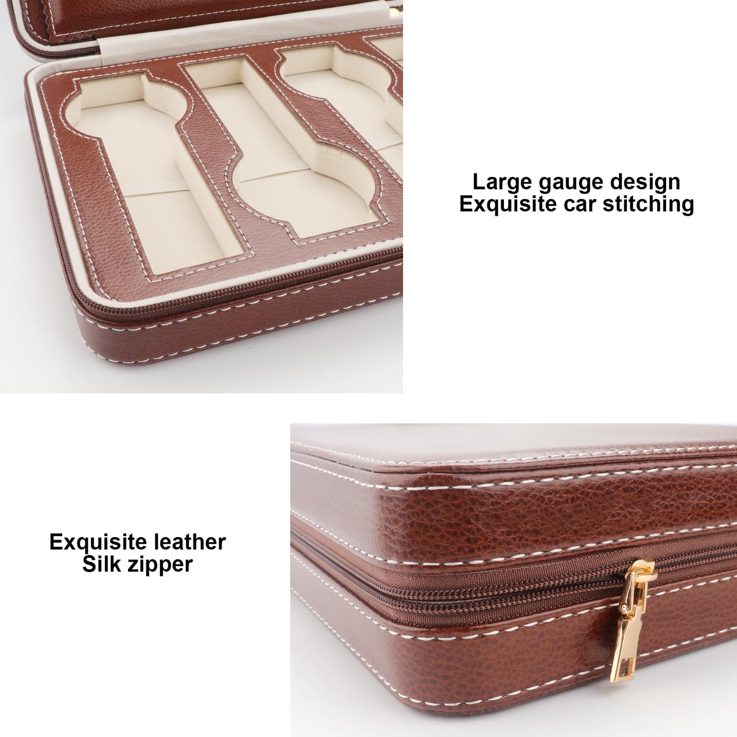 Embewhis 8 Slot Watch Box Faux Leather Storage Valet Premium Watch Storage Display Case for Men (Brown)