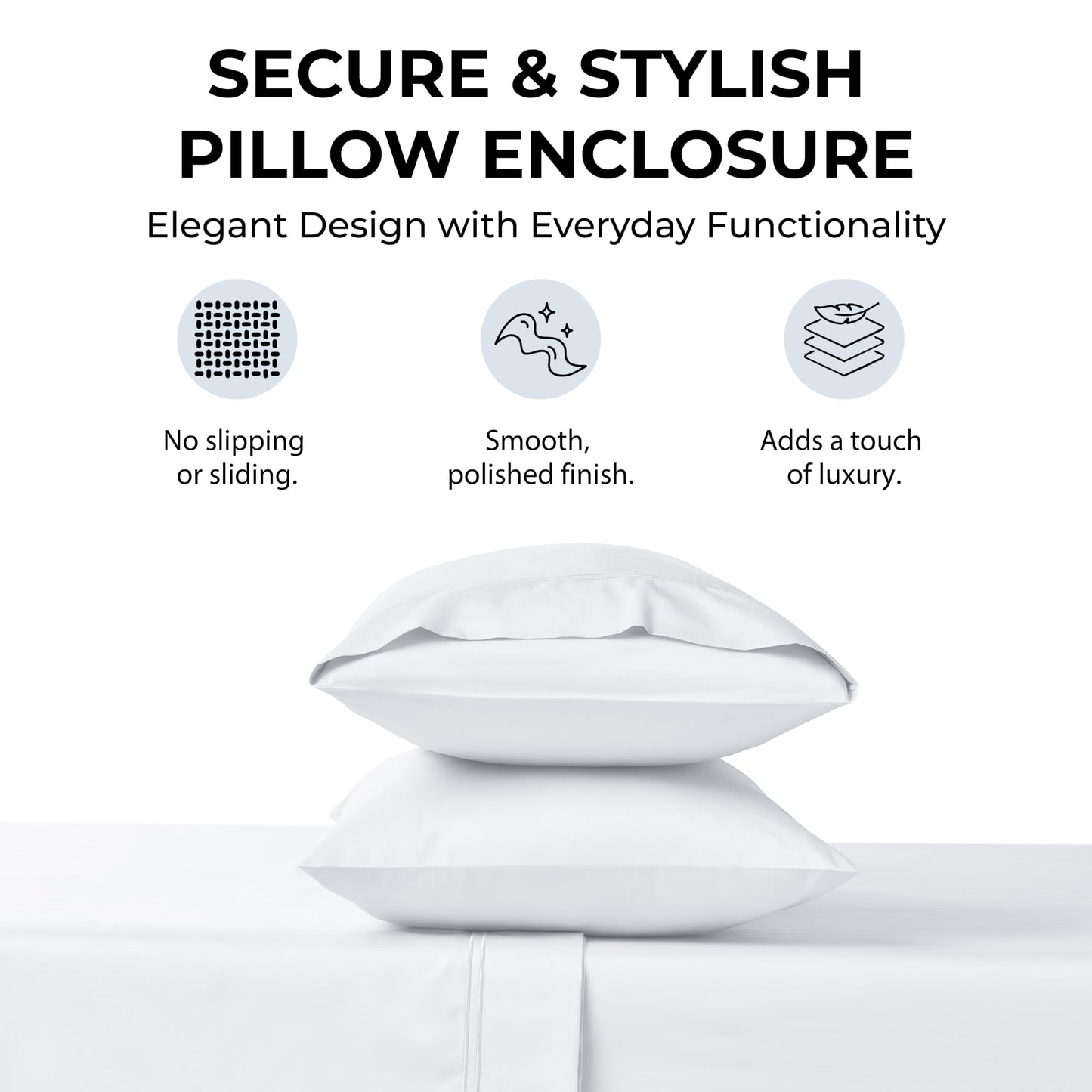 Mayil Manor 100% Natural Cotton White Queen Sheets Set | 500 TC Single-Ply Sateen Weave | Soft, Breathable, Hypoallergenic Solid 4-Piece Bedding with Deep Pocket Fitted, Flat, Pillowcase