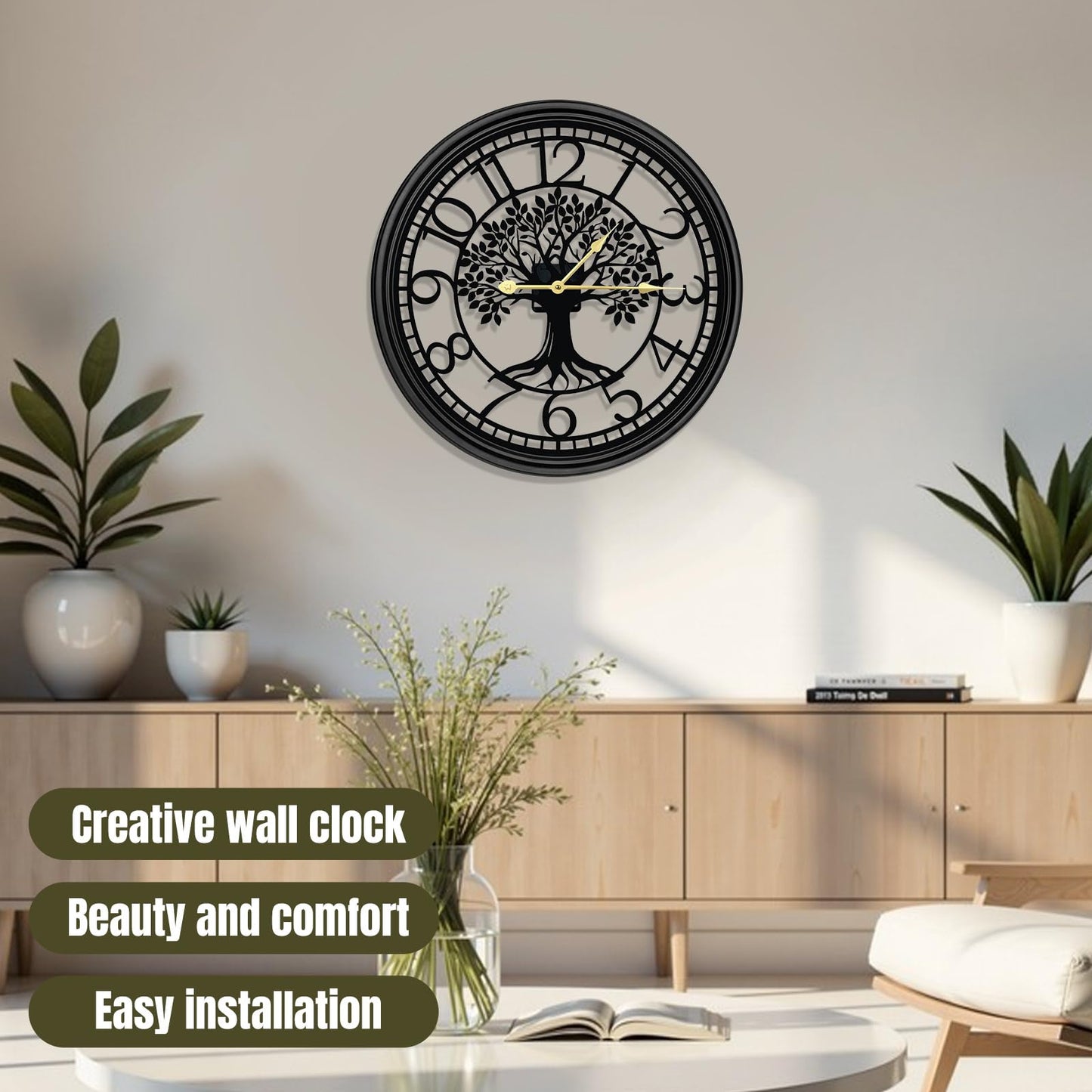 VPDTVK Big Wall Clock - Wall Clocks for Living Room Decor, Quiet and No Ticking Suitable for Wall Decor, Living Room Decoration, Kitchen Decoration