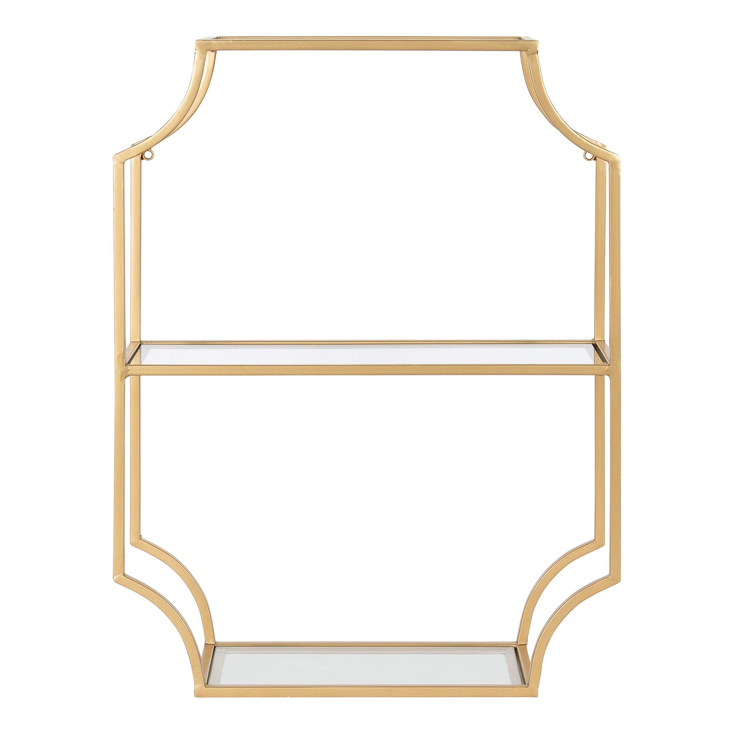 Kate and Laurel Ciel Glam Geometric Wall Shelf, 18 x 24, Gold, Decorative Shelves for Storage and Display