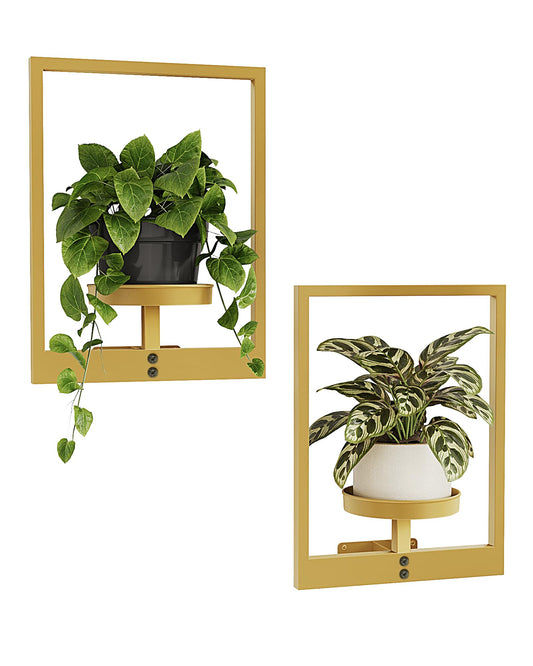 Bamworld Gold Plant Stand Indoor, Plant Hanger Wall Planters for Indoor Plants Window Plant Shelves Plant Holder Wall Decor, Room Decor (Patent Design)