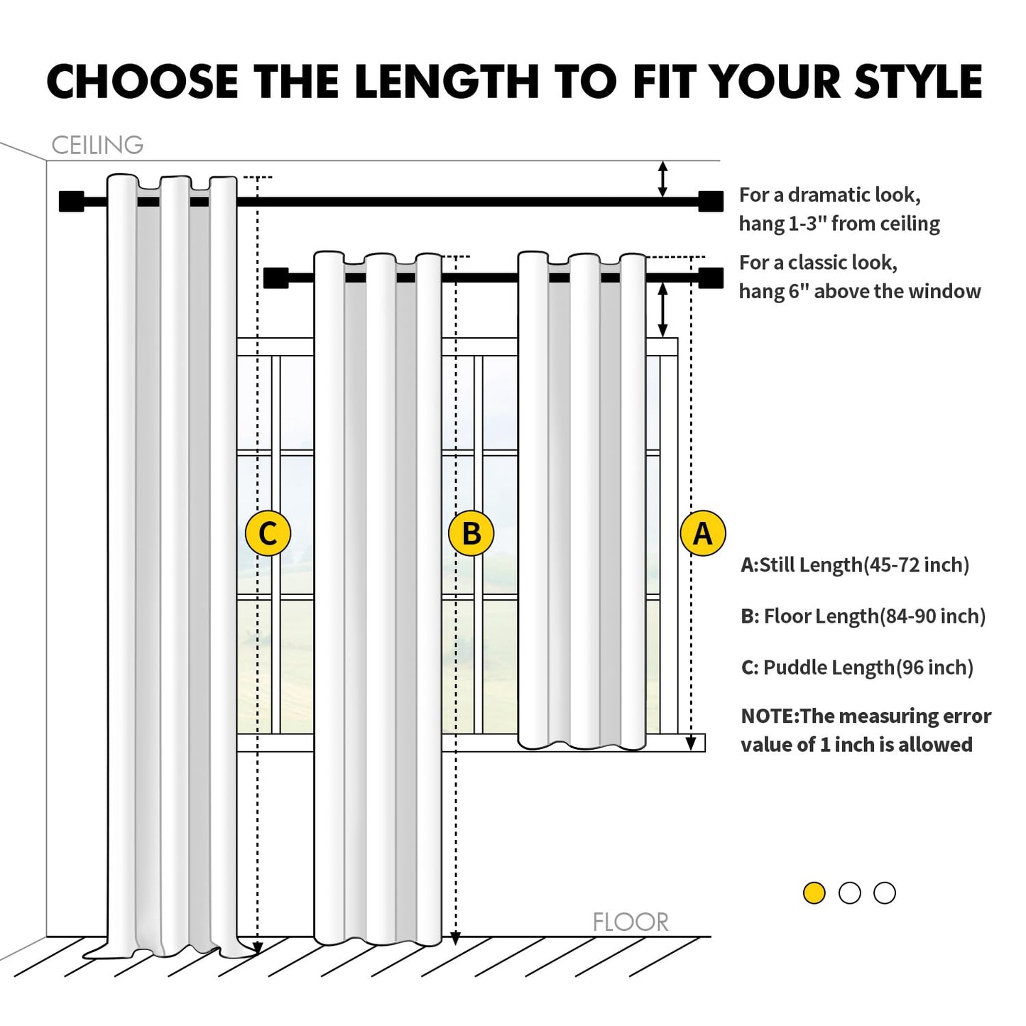 MIULEE Blackout Curtains for Bedroom Living Room 2 Panels, Thermal Insulated Room Darkening Drapes Grommet Noise Reducing Light Blocking Window Treatments 63 Inches Long 40x63 Inch Black