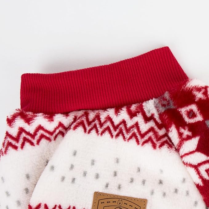 XPUDAC Dog Christmas Pajamas Fleece Dog Sweater for Small Medium Dogs Girl Boy Winter Puppy Clothes Holiday Pet Outfit, 2XL