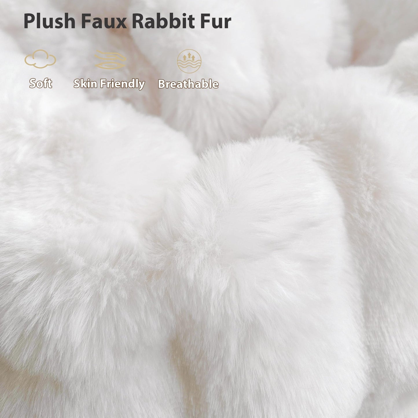 LIFEREVO 2 Pack Fluffy Faux Rabbit Fur Pillow Cases, Luxury Soft Plush Shaggy Bubble Pillowcases Standard Size with Zipper Closure, Furry Fuzzy Long Pillow Shams for Bedroom Living Room 20x26, White