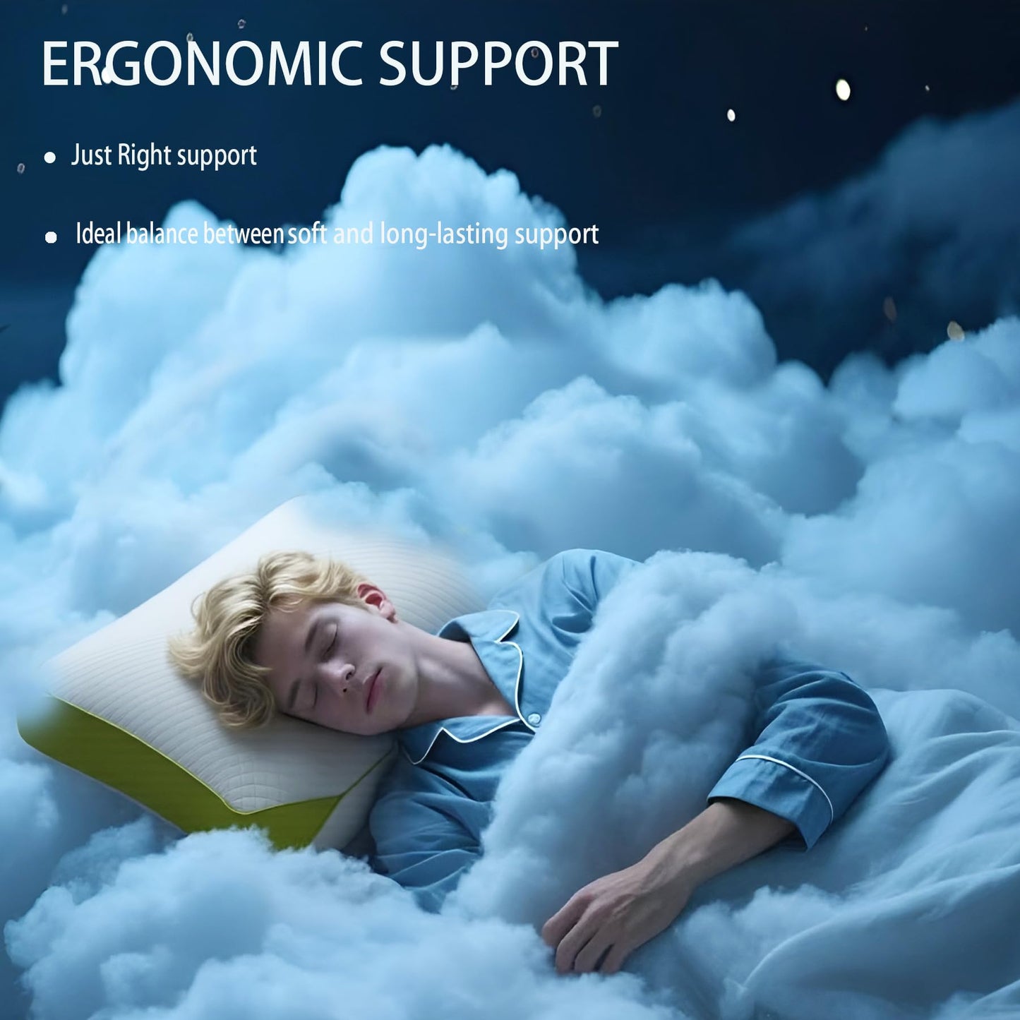 HKYLRAN Luxury Hotel Cooling Pillow for Sleeping,Medium Firm Shredded Memory Foam Pillows Queen Size Set of 2,with Zipper Adjustable Supportive