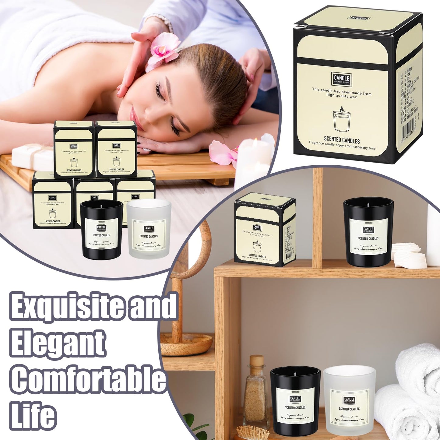 MTLEE 12 Pcs Candles for Home Scented Candles Gift Set for Women Long Lasting Aromatherapy Jar Candle Bulk Soy Wax Candles for Birthday Teacher Thanksgiving Anniversary (Fresh Scent)