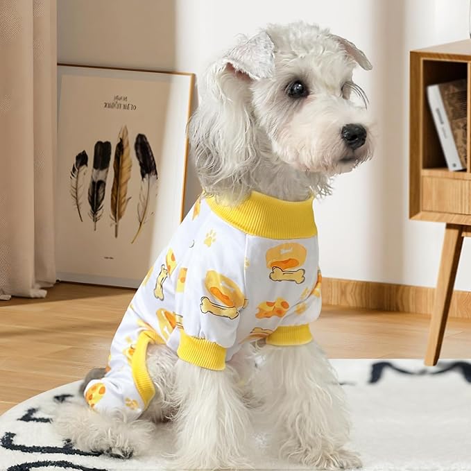 XPUDAC 4 Pack Dog Pajamas for Small Dogs, Puppy Clothes for Boy Girl Strechy Soft Pet Jumpsuit, Cat Onesiel-Small