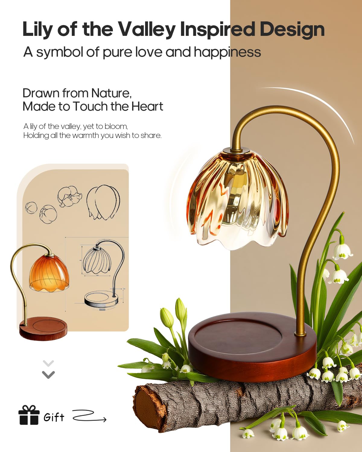 GOODEA Candle Warmer Lamp with Timer Dimmable, Christmas Birthday Gifts for Women Mom, House Warming Gifts New Home Decor, Wax Melt Warmer for Jar Candles with 2 Bulbs