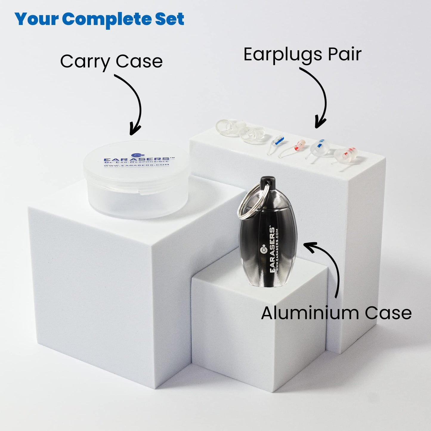 Earasers 19dB Noise Reducing Earplugs w/Case - Medium