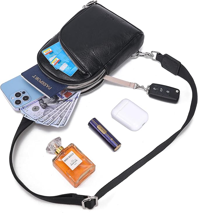 INICAT RFID Blocking Sling Bag Anti Theft Crossbody Bags Women Valentine's Day Gifts Travel Purses Vegan Leather