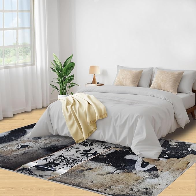 Dragons Rug for Living Room, Fantasy Animals 3x4 Area Rug Magical Creatures Rug for Bedroom Non-Slip Indoor Floor Carpet, Low Pile Resistant Carpet for Dining Room, Office, Home Decor