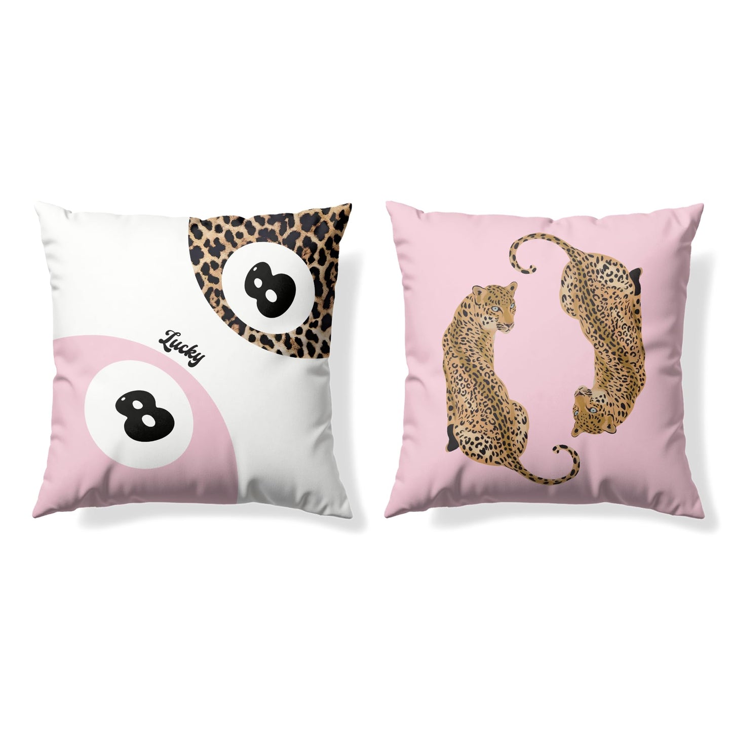 GTYNU Trendy Funky Pink Cheetah Coquette Bow Lip Pillow Covers 18x18 Set of 2,Leopard Print Decor Throw Pillow Covers,Cheetah Leopard Lover Gifts for Women,Leopard Print Room Decor