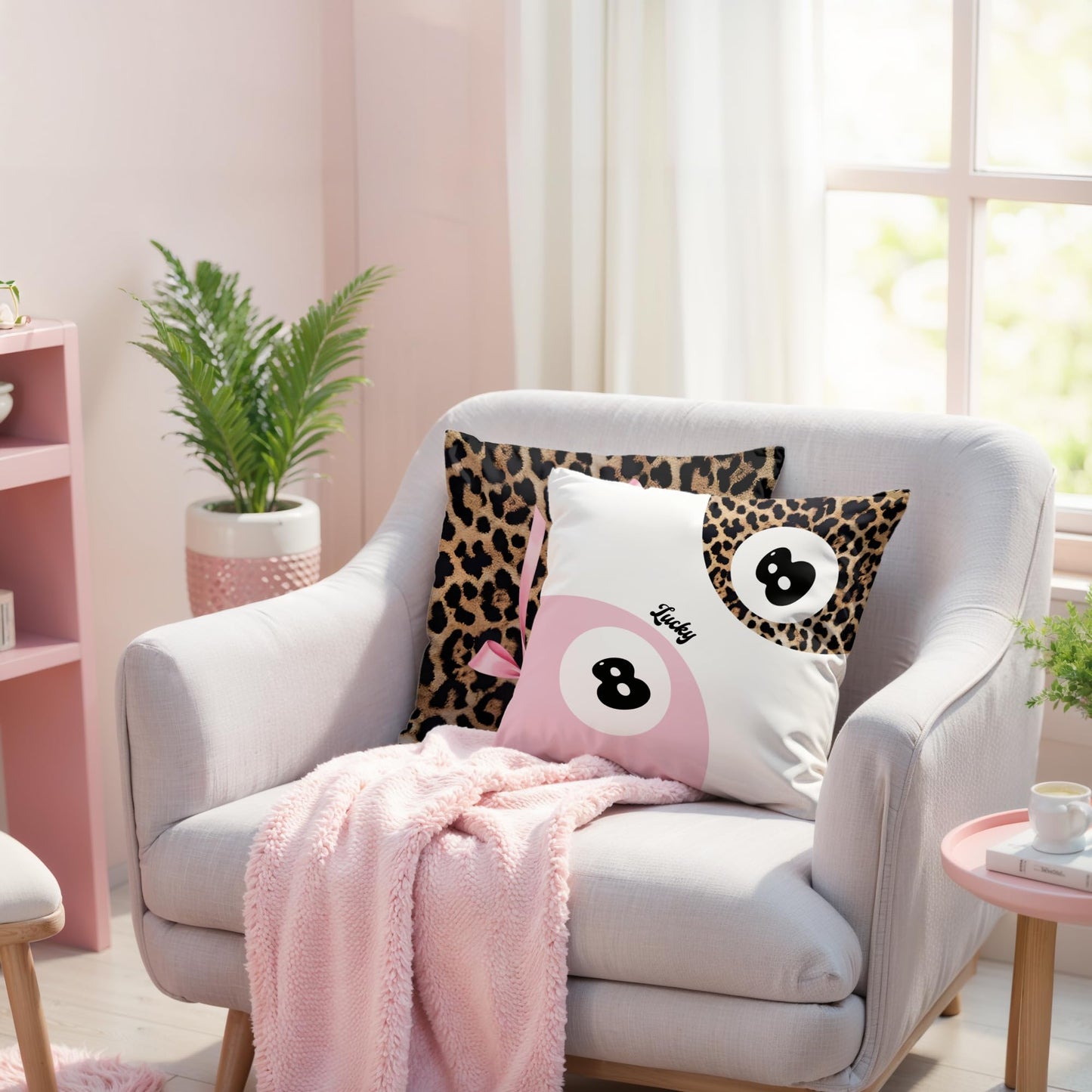 GTYNU Trendy Funky Cheetah Pink Y2K Luck 8 Ball Pillow Covers 18x18 Set of 2,Pink Leopard Star Decorative Pillowcases,Cheetah Throw Pillow Covers for Cheetah Leopard Lover Gifts for Women