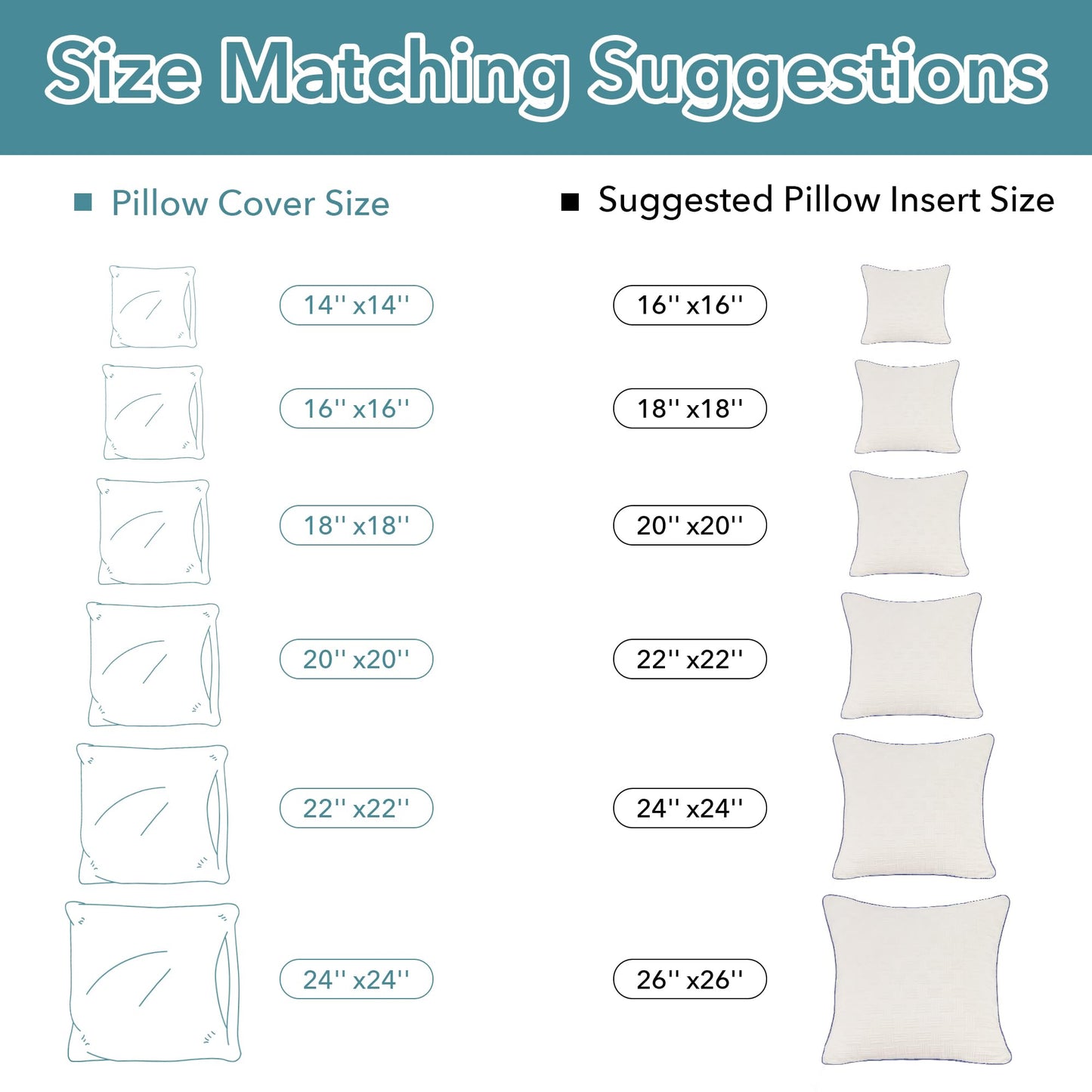 Oubonun 22 x 22 Pillow Inserts Set of 2 - Square Decorative Throw Pillows for Couch Bed Sofa Living Room 100% Polyester Filling Beige 22 Inch Pillows