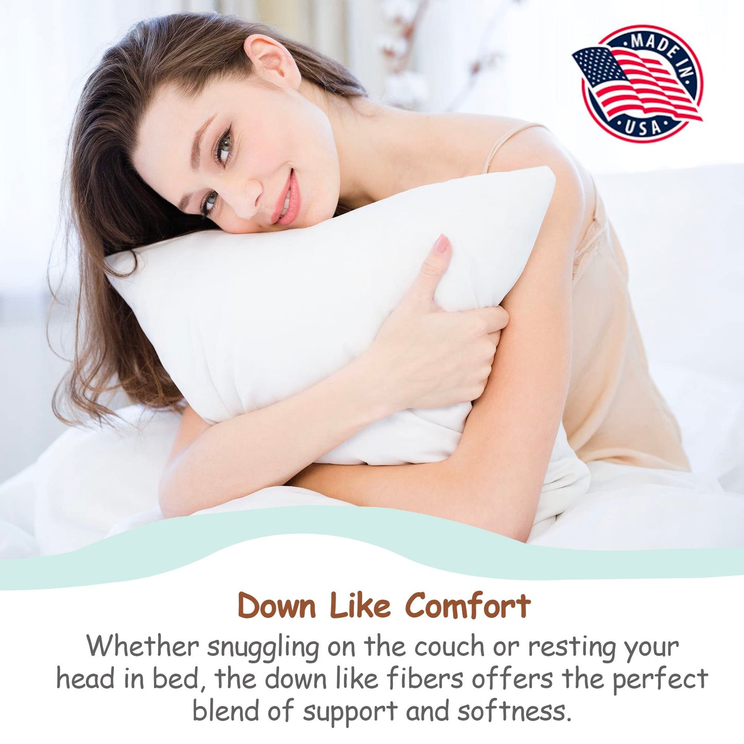 Pillowflex Synthetic Down Pillow Insert - 22x28 Down Alternative Pillow, Ultra Soft Oversized Standard Bed Sleeping Pillow, Large Rectangle Sham - 1 Decorative Pillow Form