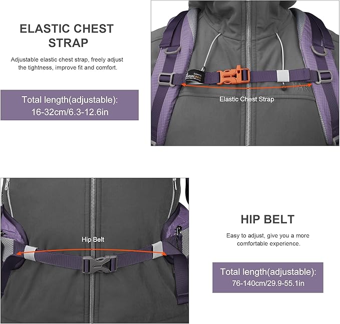 MOUNTAINTOP 18L/25L/40L Hiking Backpack,Lightweight Travel Backpack with Rain Cover for Outdoor Backpacking, Camping