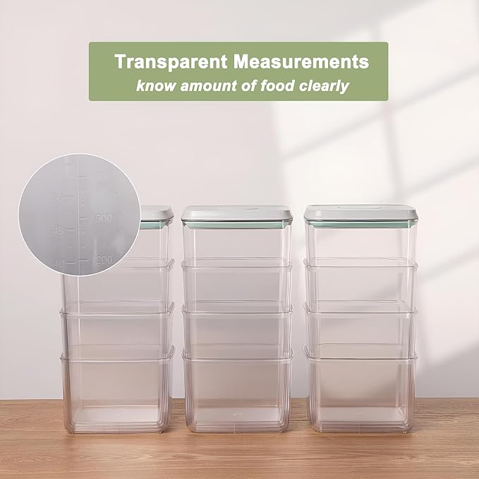 Kahyeets Airtight Food Storage Containers with Lids Pop Up Containers Pasta Organizer for Kitchen Pantry Cereal Snack Flour Sugar Coffee (3pc 3300ml / 3.48qt)