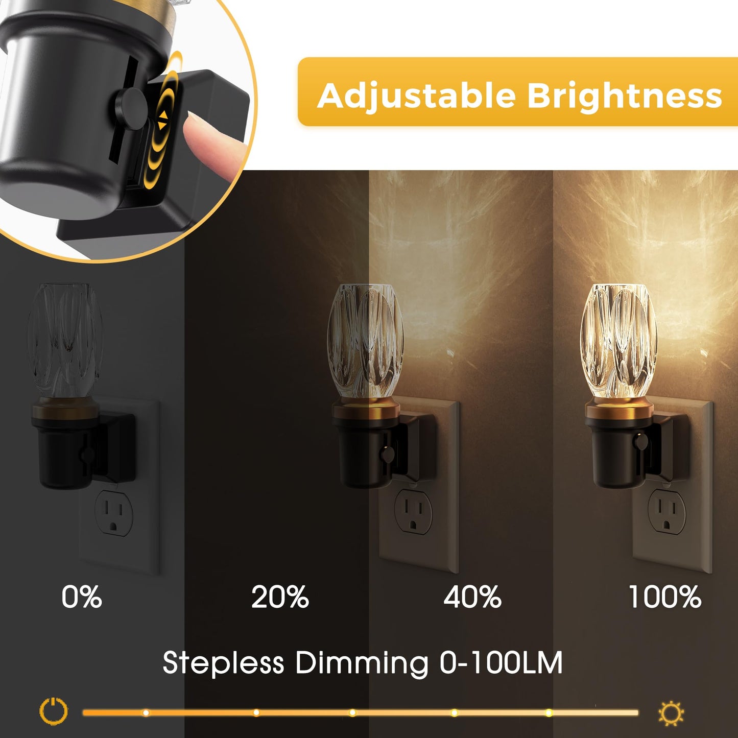 L LOHAS LED Night Lights Plug into Wall, Plug in Night Light with Light Sensor, Dimmable Night Light, Wall Sconce-Style Design Night Light for Bedroom Bathroom Hallway, 3 Pack