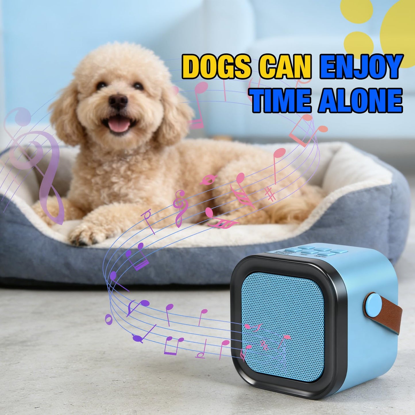 White Noise Sound Machine for Dogs, Calming Pet Anti Barking Device with Bark & Noise Detection, 20 Sounds, 7 Volume Levels, Timer, Helps Sleep & Ease Separation Anxiety, Creates Calm Space Anywhere