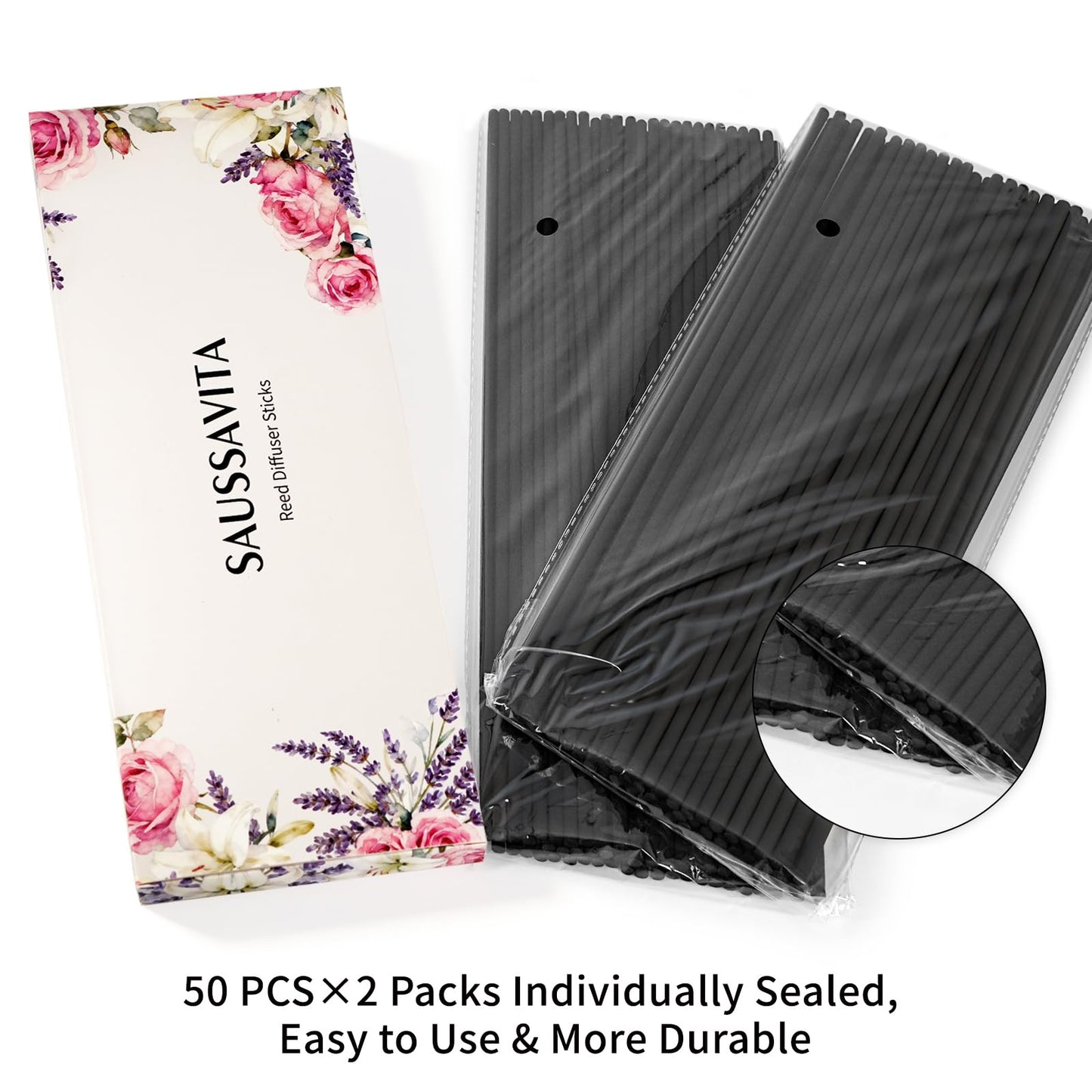 11 inch Diffuser Sticks 100 Pack, Diffuser Reeds Sticks Refill for Home and Bathroom, Diffuser Reeds Sticks for Scented Diffuser Black