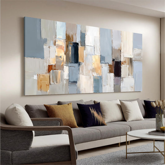 I@U Abstract Wall Art Prints Bedroom Wall Decor Above Bed Artwork For Walls Modern Morandi Canvas Prints Colorful Blocks Minimalist Wall Art For Bathroom Apartment Office 20x40 Inch